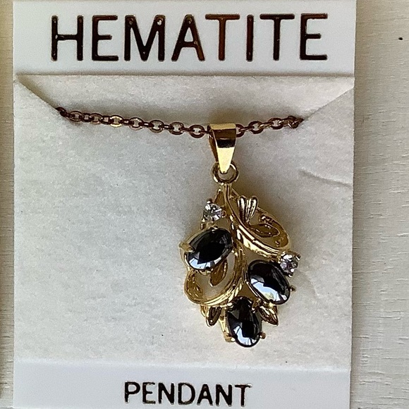 TLC New vintage hematite necklace pendant - Picture 2 of 5